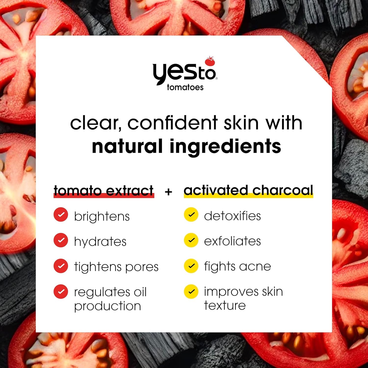 Tomatoes Clear Skin Activated Charcoal Bar Soap 7 Ounce (Pack of 3)