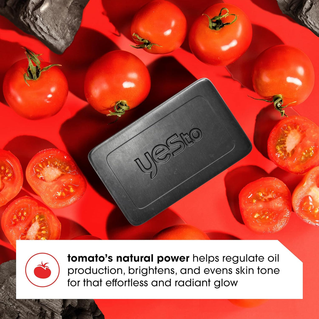 Tomatoes Clear Skin Activated Charcoal Bar Soap 7 Ounce (Pack of 3)