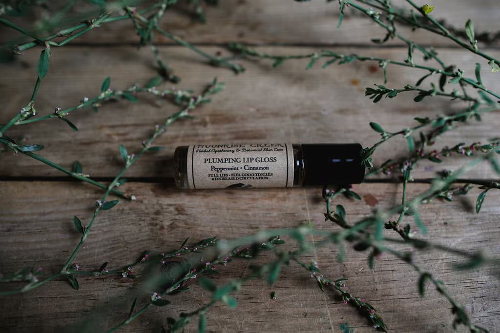 Lip Plumper Lip Gloss • Peppermint + Cinnamon • Full Lips + Feel Good Tingles + Increased Circulation • Vegan + Natural + Cruelty Free